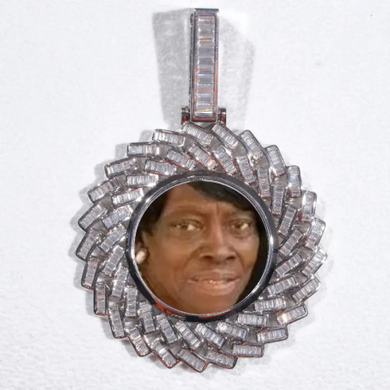 Large 3D Baguette Custom Picture Pendant sold by The GUU Shop