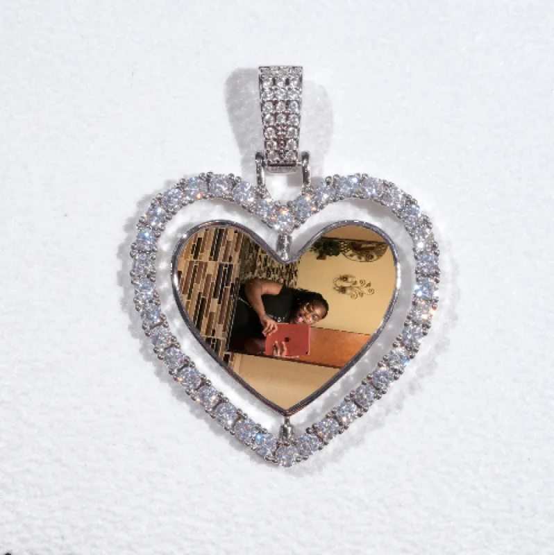 3D Spinning 2-Faced Heart Custom Picture Pendant sold by The GUU Shop