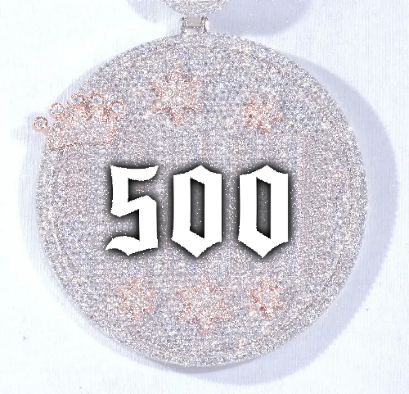 CUSTOM LETTER NECKLACE 3D BIG CROWN DISC made by The GUU Shop