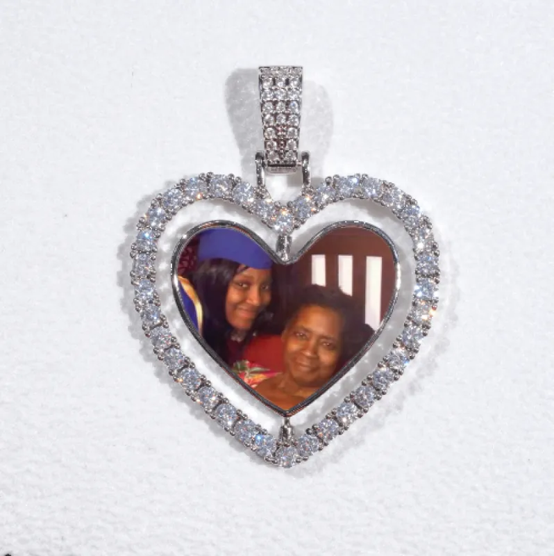 3D Spinning 2-Faced Heart Custom Picture Pendant sold by The GUU Shop