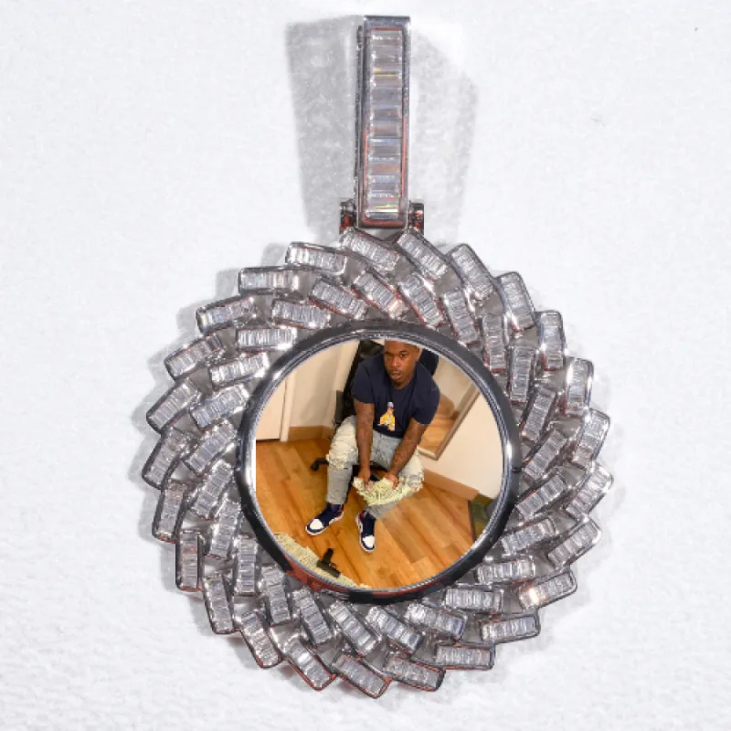 Large 3D Baguette Custom Picture Pendant sold by The GUU Shop