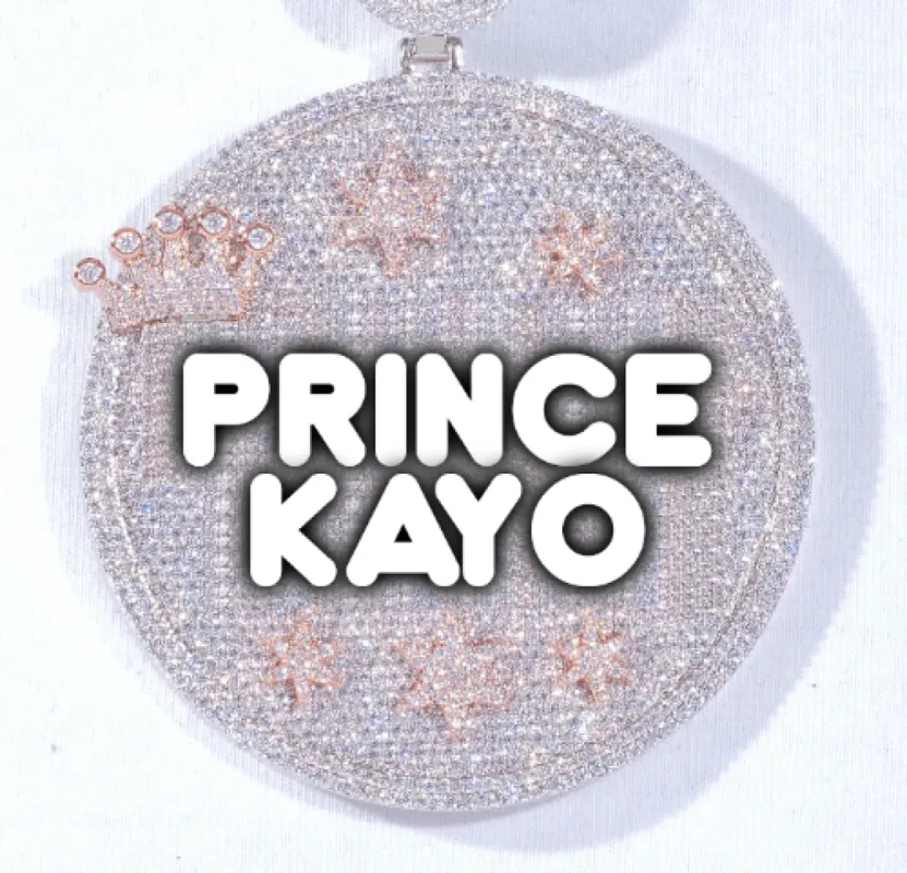 CUSTOM LETTER NECKLACE 3D BIG CROWN DISC sold by The GUU Shop