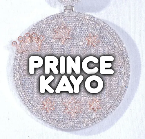 CUSTOM LETTER NECKLACE 3D BIG CROWN DISC sold by The GUU Shop