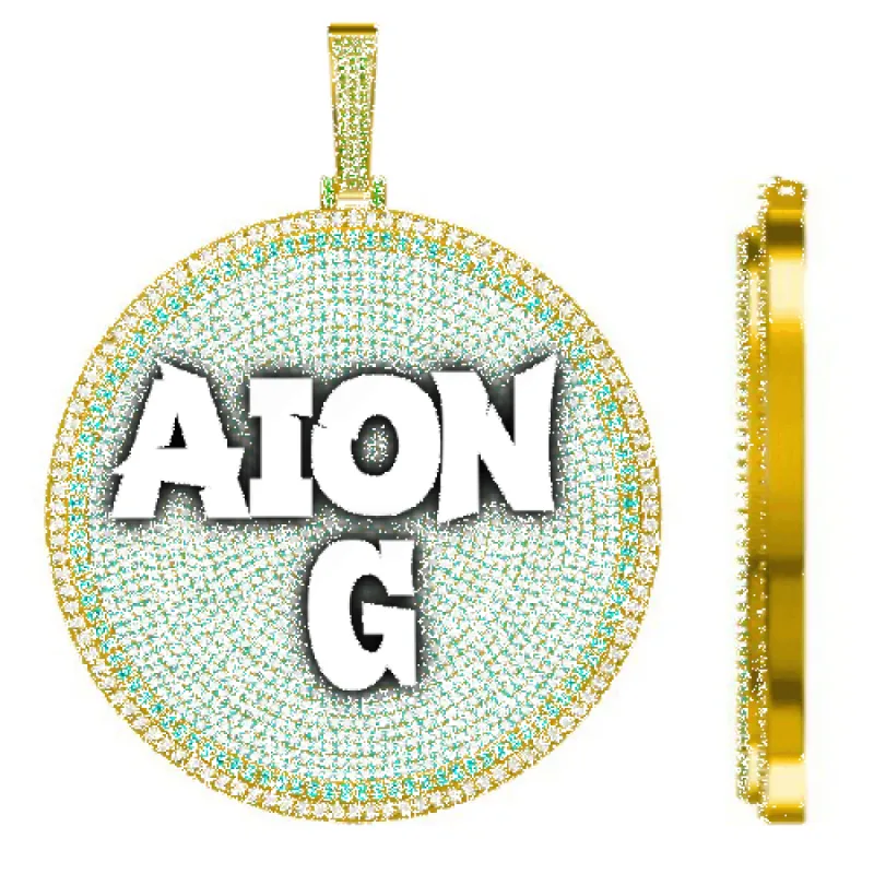 CUSTOM LETTER NECKLACE 3D BIG DISC sold by The GUU Shop