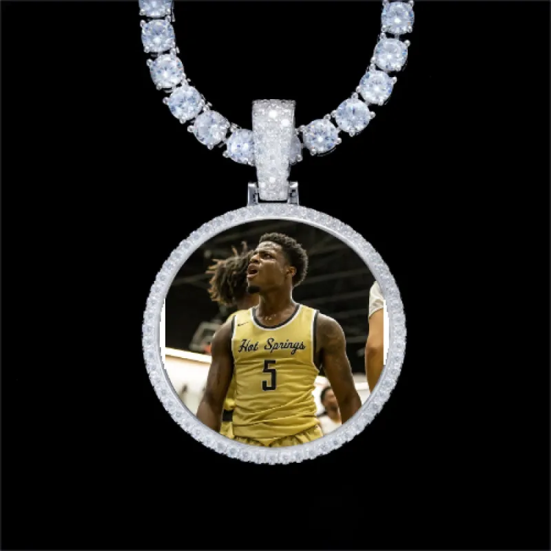 925S & VVS Moissanite 3D Circle Custom Picture Pendant sold by The GUU Shop