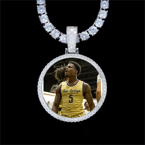 925S & VVS Moissanite 3D Circle Custom Picture Pendant sold by The GUU Shop