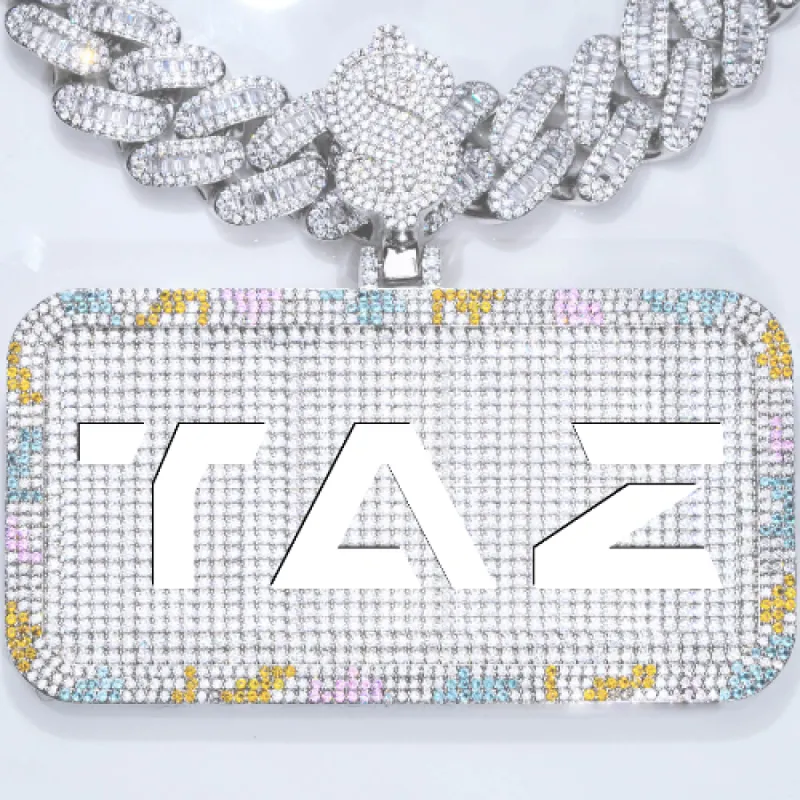 CUSTOM LETTER NECKLACE 3D COLORFUL SQUARE sold by The GUU Shop