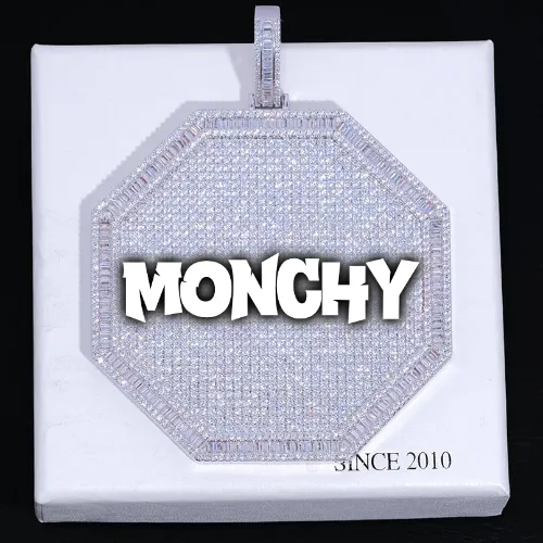 CUSTOM LETTER NECKLACE 3D BIG OCTAGON sold by The GUU Shop