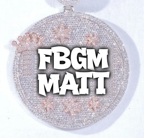 CUSTOM LETTER NECKLACE 3D BIG CROWN DISC sold by The GUU Shop