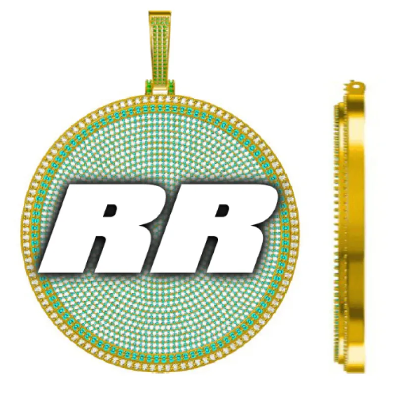 CUSTOM LETTER NECKLACE 3D BIG DISC made by The GUU Shop