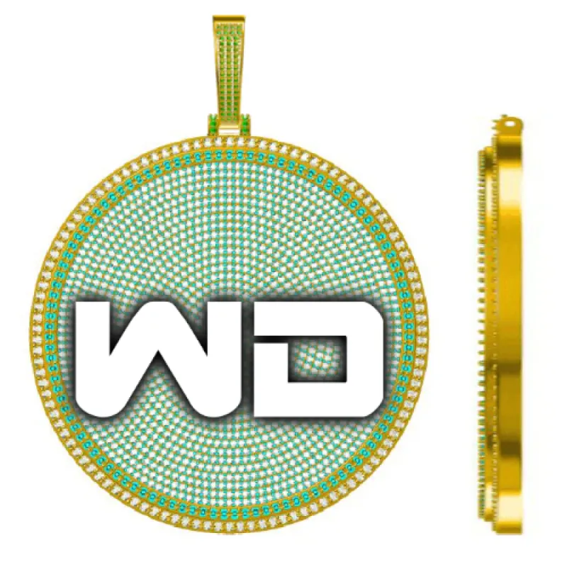 CUSTOM LETTER NECKLACE 3D BIG DISC sold by The GUU Shop