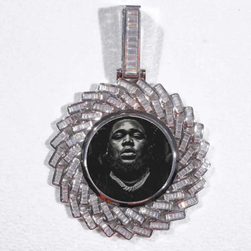 Large 3D Baguette Custom Picture Pendant sold by The GUU Shop