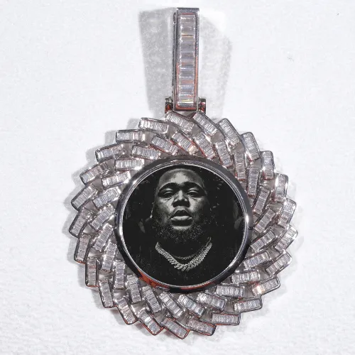 Large 3D Baguette Custom Picture Pendant sold by The GUU Shop