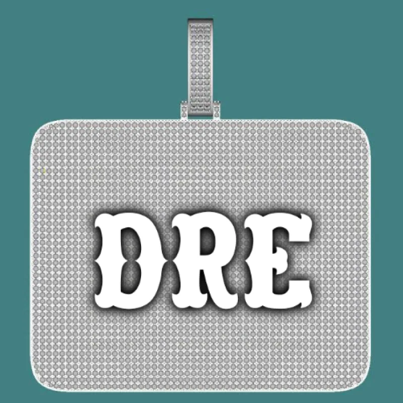 CUSTOM LETTER NECKLACE 3D BIG SQUARE sold by The GUU Shop