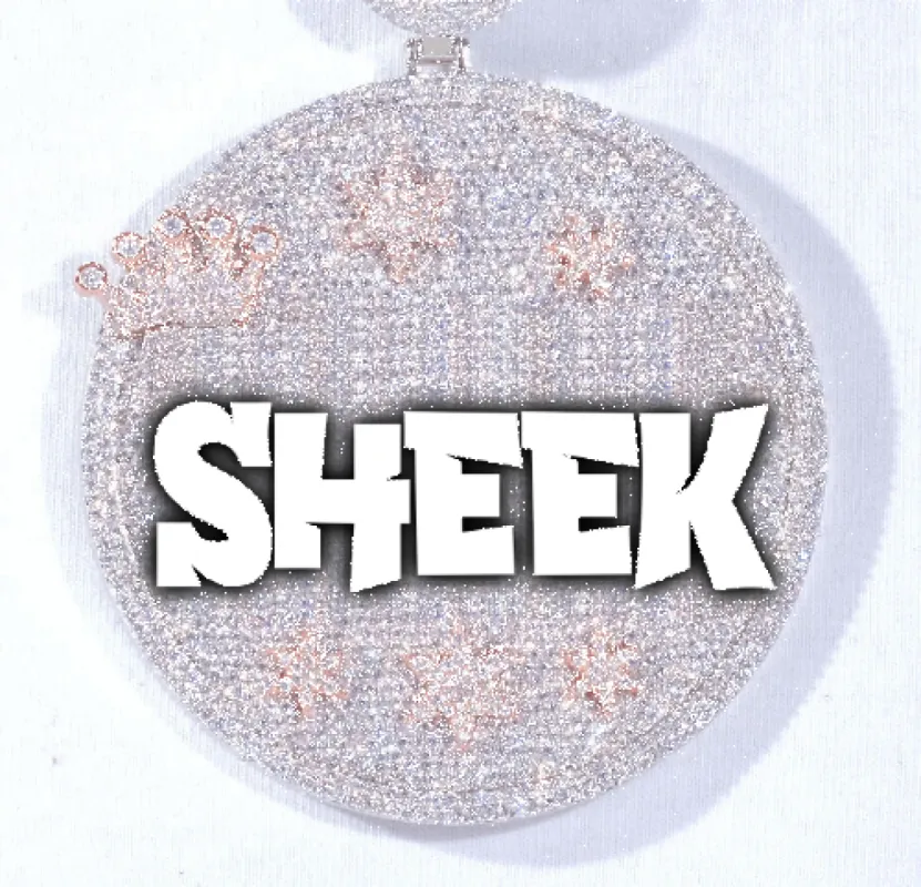 CUSTOM LETTER NECKLACE 3D BIG CROWN DISC sold by The GUU Shop