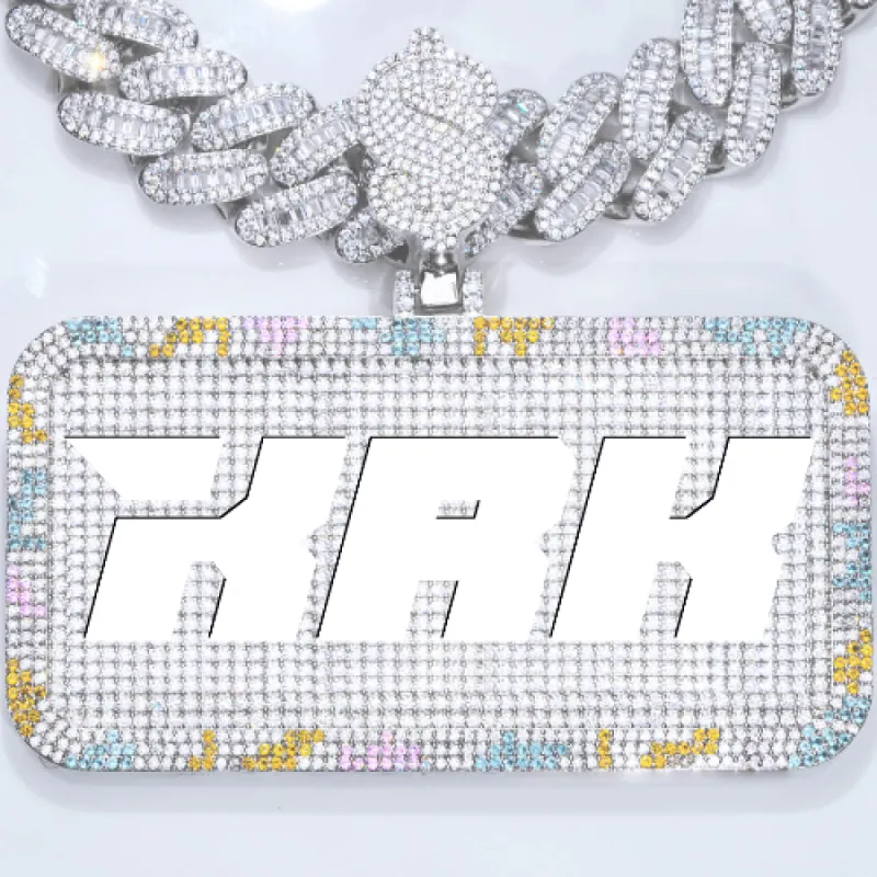 CUSTOM LETTER NECKLACE 3D COLORFUL SQUARE sold by The GUU Shop