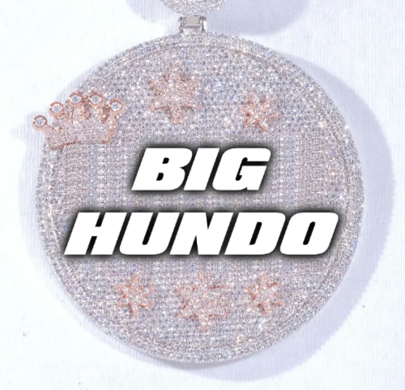 CUSTOM LETTER NECKLACE 3D BIG CROWN DISC sold by The GUU Shop