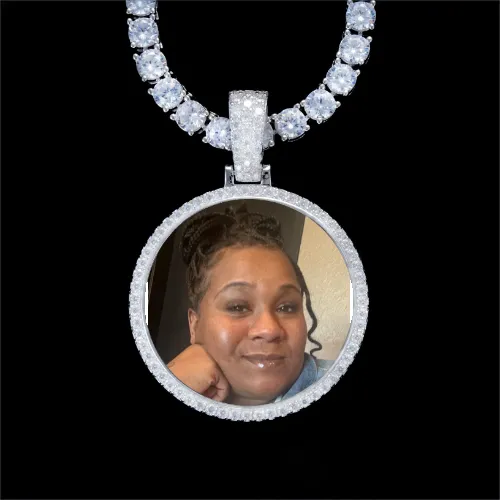 925S & VVS Moissanite 3D Circle Custom Picture Pendant sold by The GUU Shop
