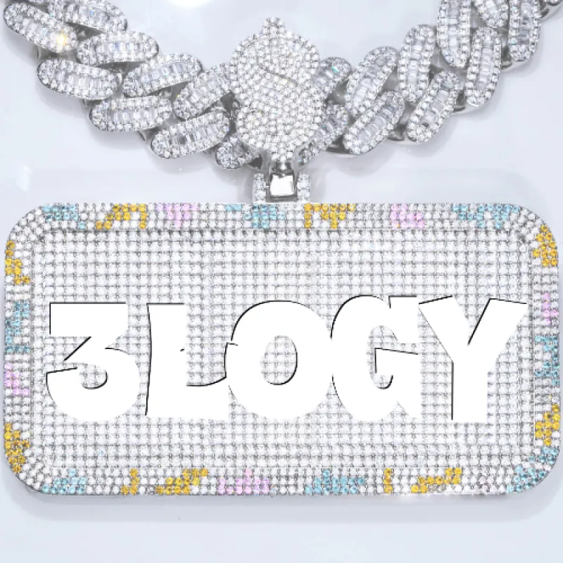 CUSTOM LETTER NECKLACE 3D COLORFUL SQUARE sold by The GUU Shop