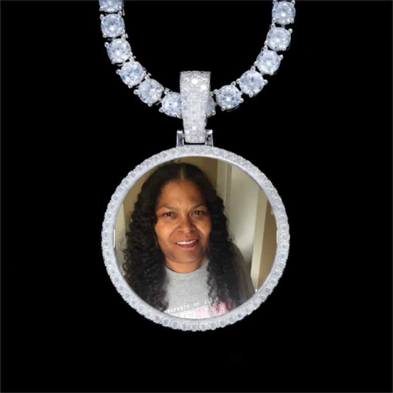 925S & VVS Moissanite 3D Circle Custom Picture Pendant sold by The GUU Shop