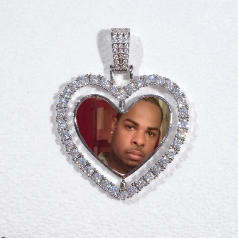 3D Spinning 2-Faced Heart Custom Picture Pendant sold by The GUU Shop