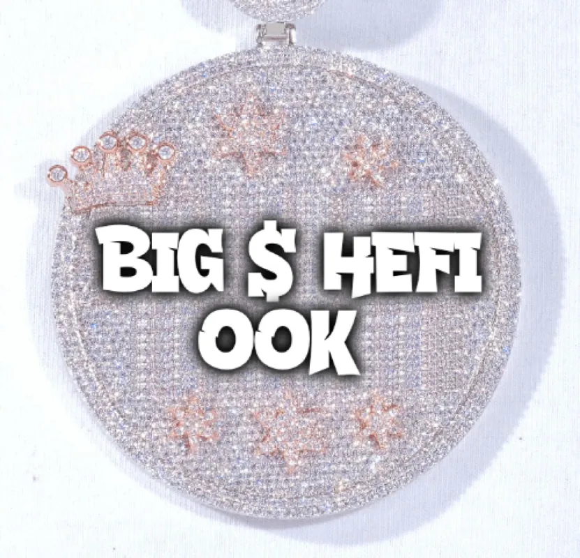 CUSTOM LETTER NECKLACE 3D BIG CROWN DISC sold by The GUU Shop