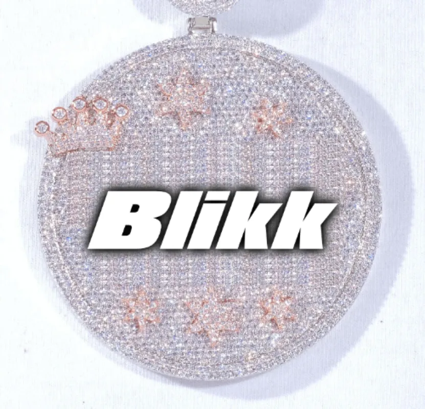 CUSTOM LETTER NECKLACE 3D BIG CROWN DISC sold by The GUU Shop