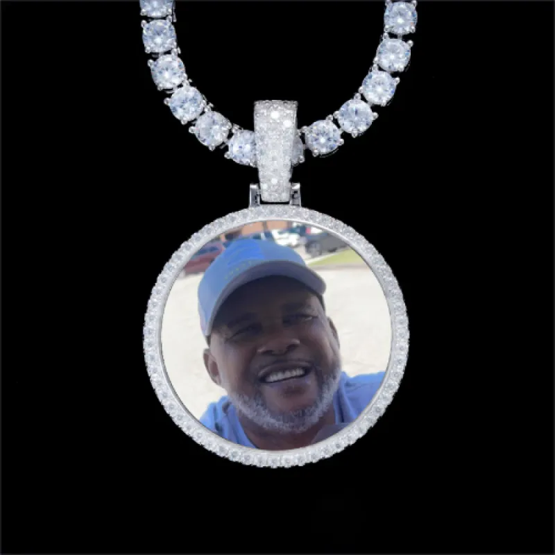 925S & VVS Moissanite 3D Circle Custom Picture Pendant sold by The GUU Shop