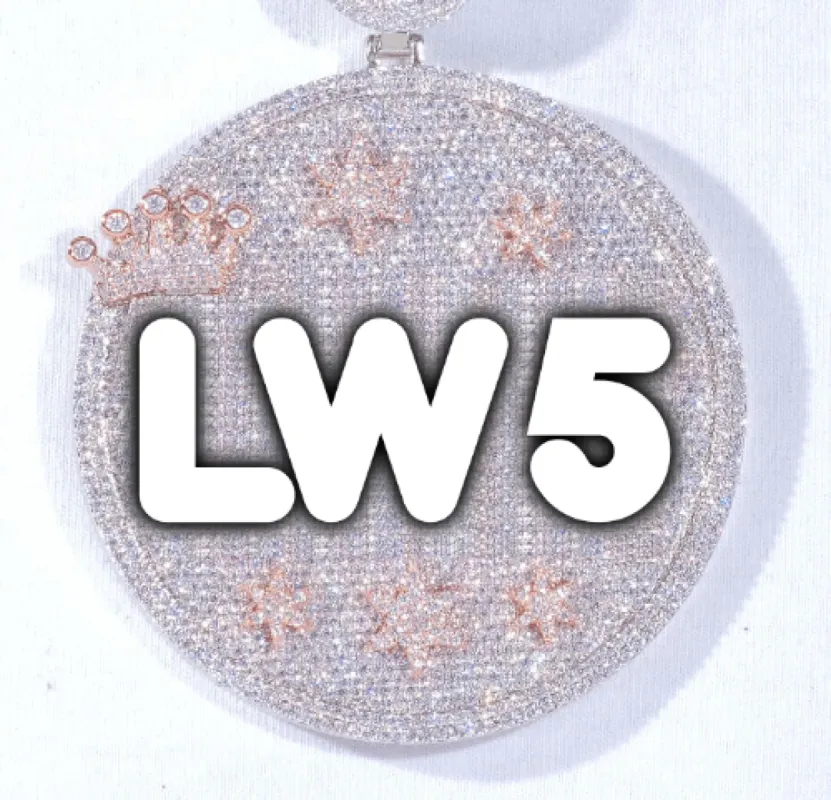 CUSTOM LETTER NECKLACE 3D BIG CROWN DISC sold by The GUU Shop