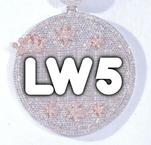 CUSTOM LETTER NECKLACE 3D BIG CROWN DISC sold by The GUU Shop