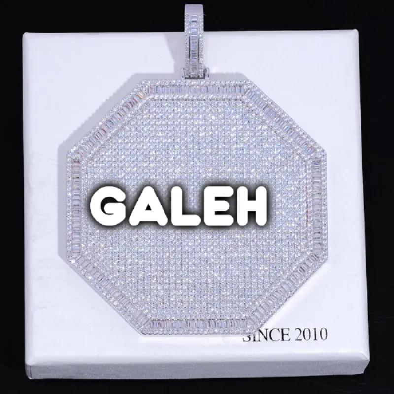 CUSTOM LETTER NECKLACE 3D BIG OCTAGON sold by The GUU Shop