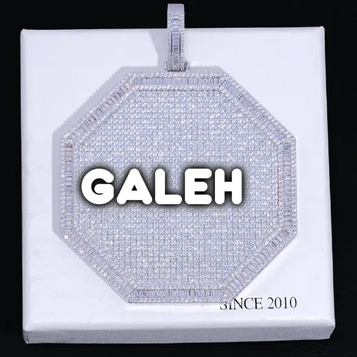 CUSTOM LETTER NECKLACE 3D BIG OCTAGON sold by The GUU Shop