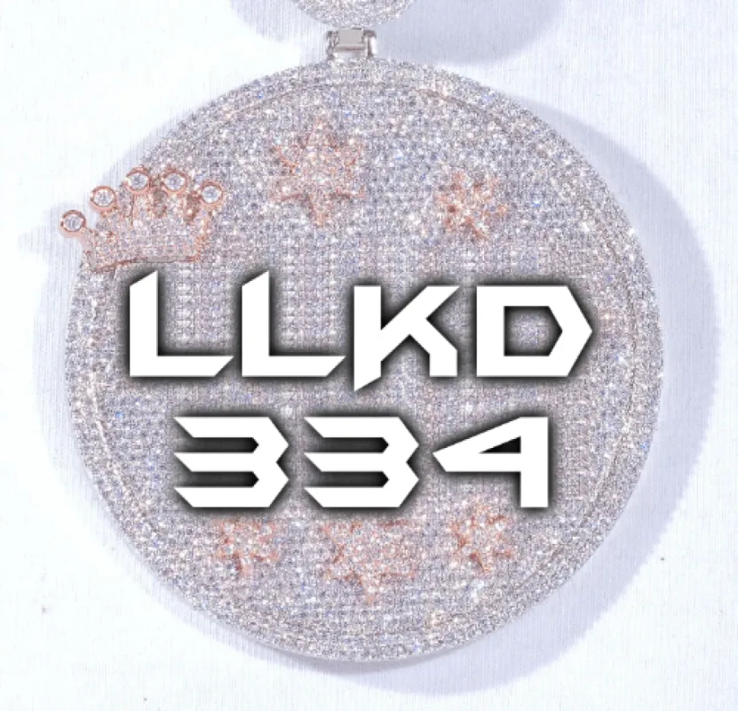 CUSTOM LETTER NECKLACE 3D BIG CROWN DISC sold by The GUU Shop