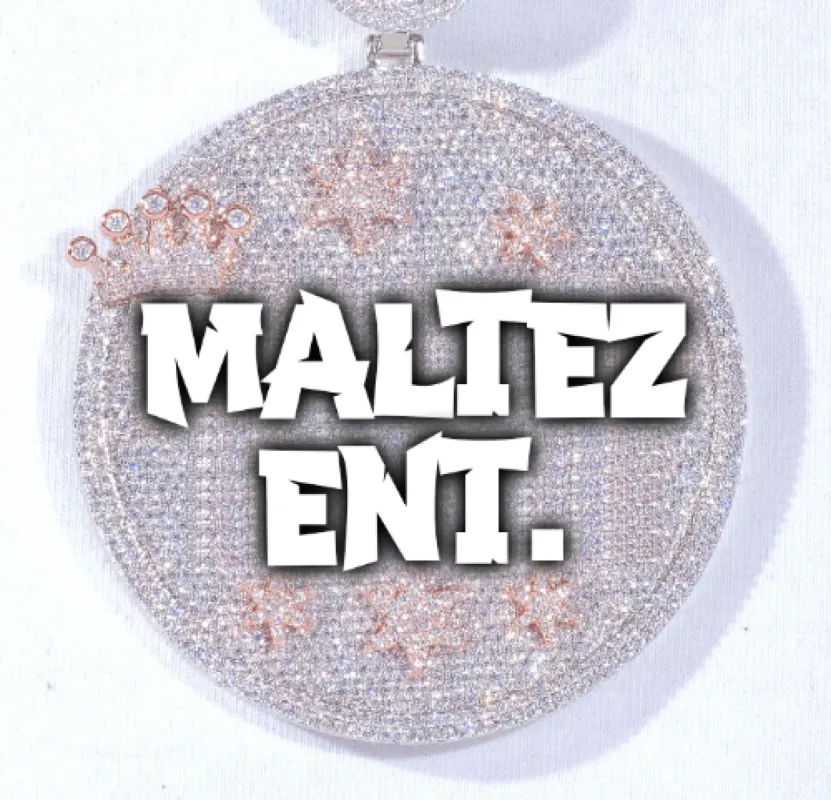 CUSTOM LETTER NECKLACE 3D BIG CROWN DISC sold by The GUU Shop