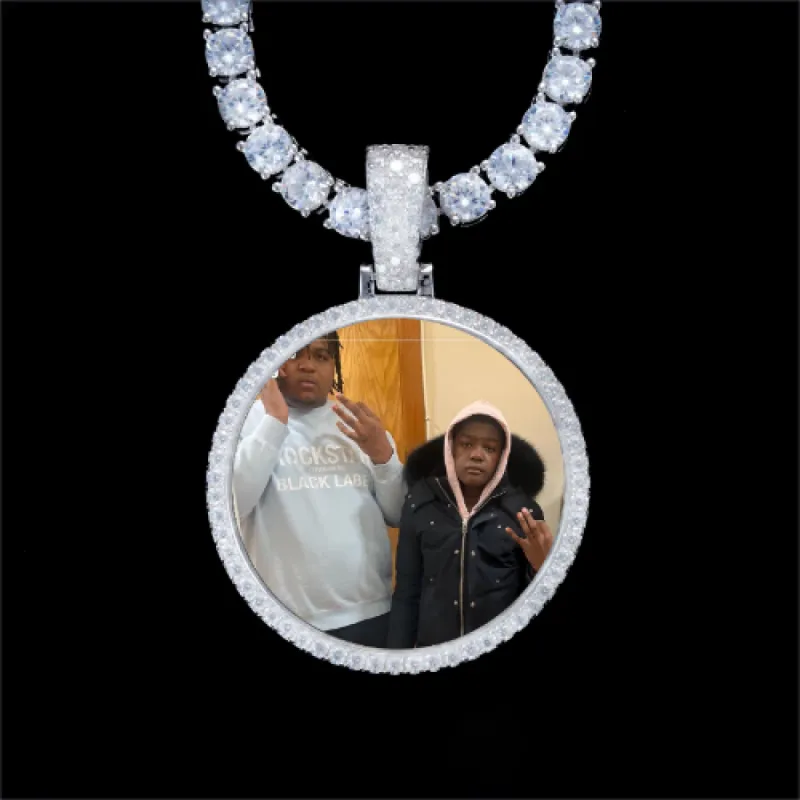 925S & VVS Moissanite 3D Circle Custom Picture Pendant sold by The GUU Shop