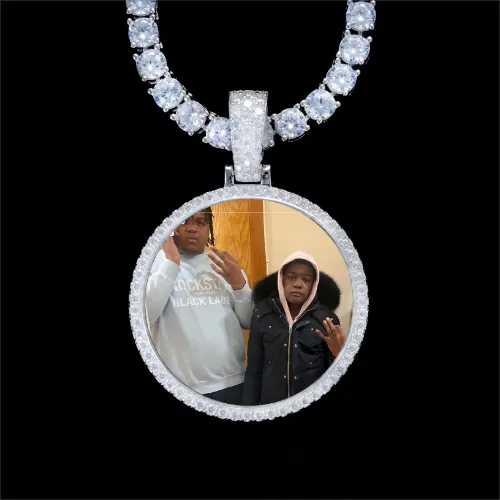 925S & VVS Moissanite 3D Circle Custom Picture Pendant sold by The GUU Shop