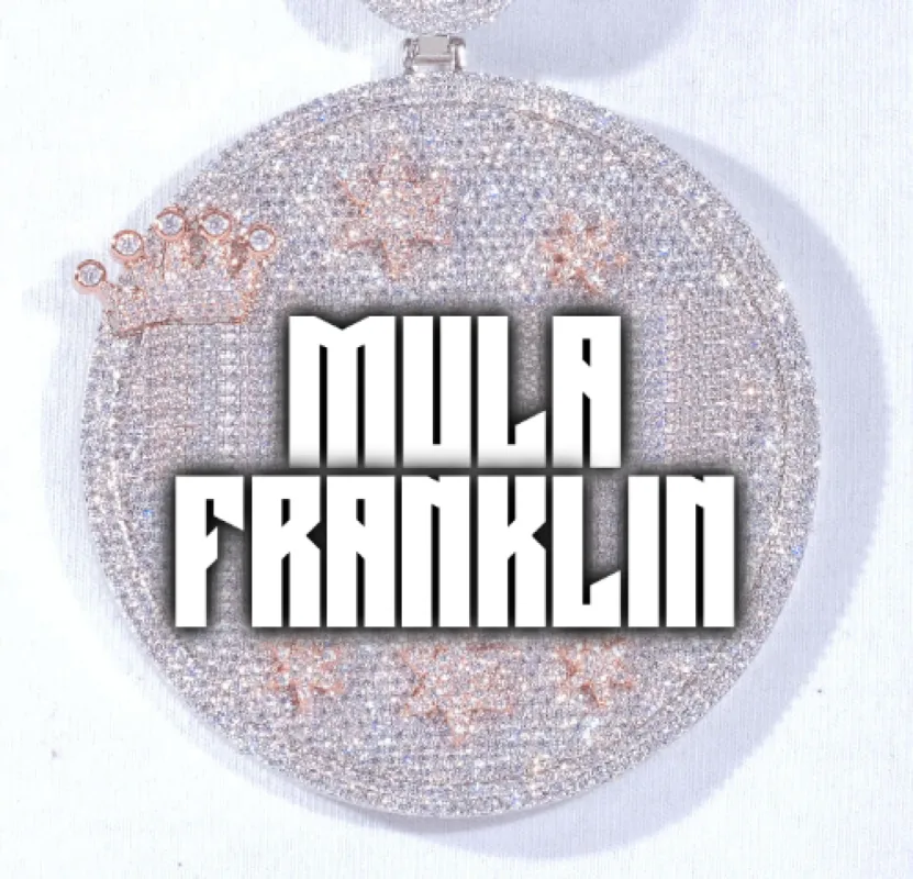 CUSTOM LETTER NECKLACE 3D BIG CROWN DISC sold by The GUU Shop