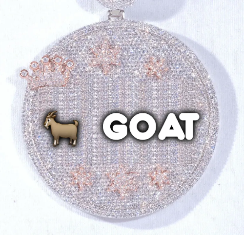 CUSTOM LETTER NECKLACE 3D BIG CROWN DISC sold by The GUU Shop