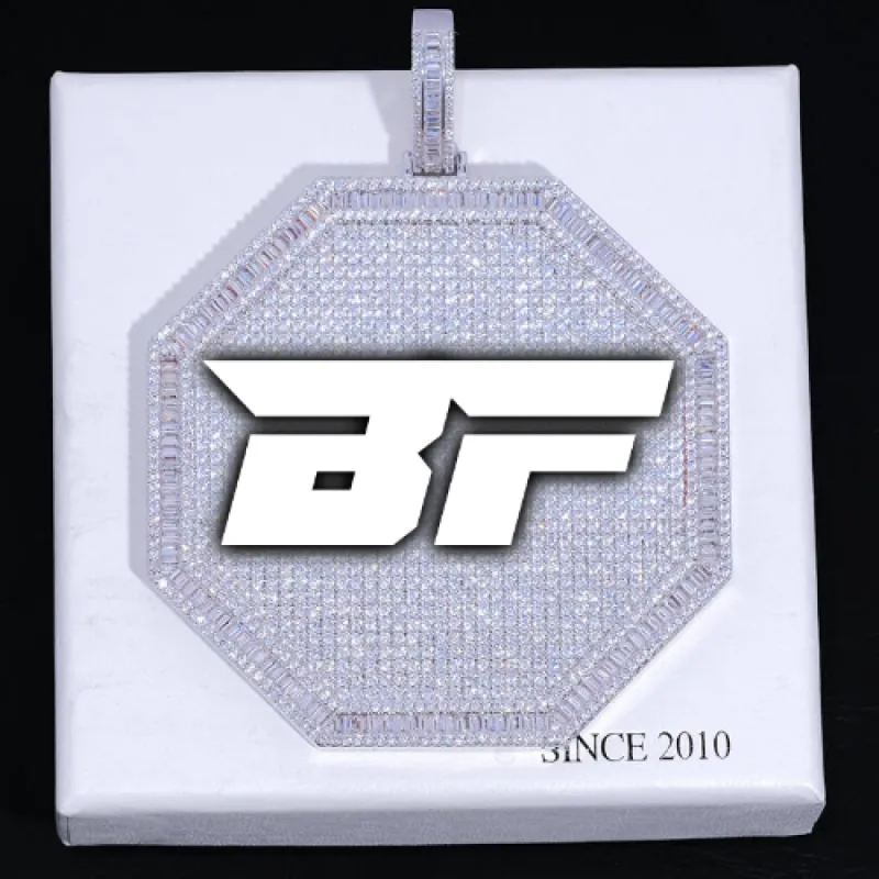 CUSTOM LETTER NECKLACE 3D BIG OCTAGON sold by The GUU Shop