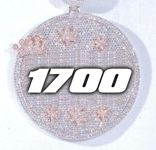 CUSTOM LETTER NECKLACE 3D BIG CROWN DISC sold by The GUU Shop