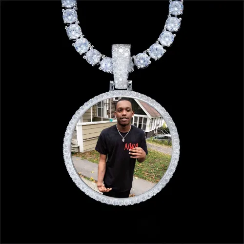 925S & VVS Moissanite 3D Circle Custom Picture Pendant sold by The GUU Shop