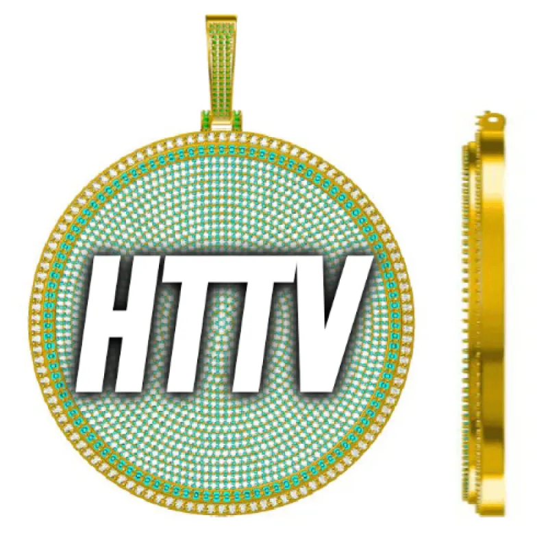 CUSTOM LETTER NECKLACE 3D BIG DISC sold by The GUU Shop