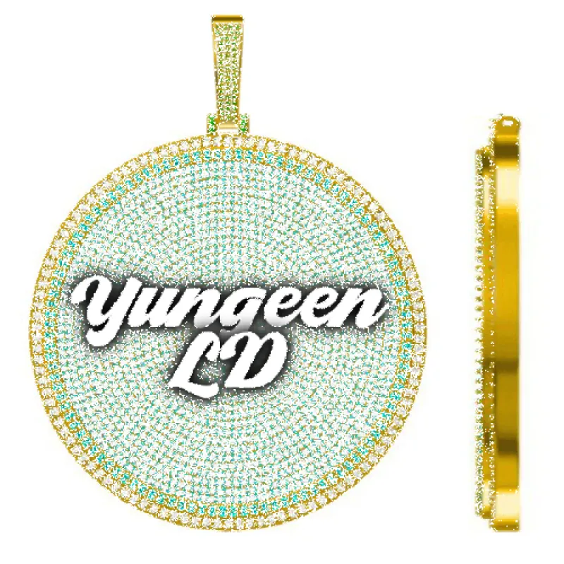 CUSTOM LETTER NECKLACE 3D BIG DISC sold by The GUU Shop