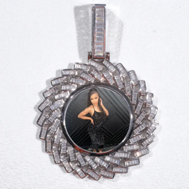 Large 3D Baguette Custom Picture Pendant sold by The GUU Shop