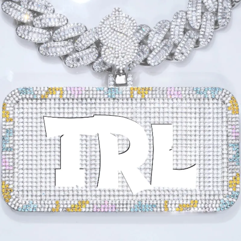 CUSTOM LETTER NECKLACE 3D COLORFUL SQUARE sold by The GUU Shop