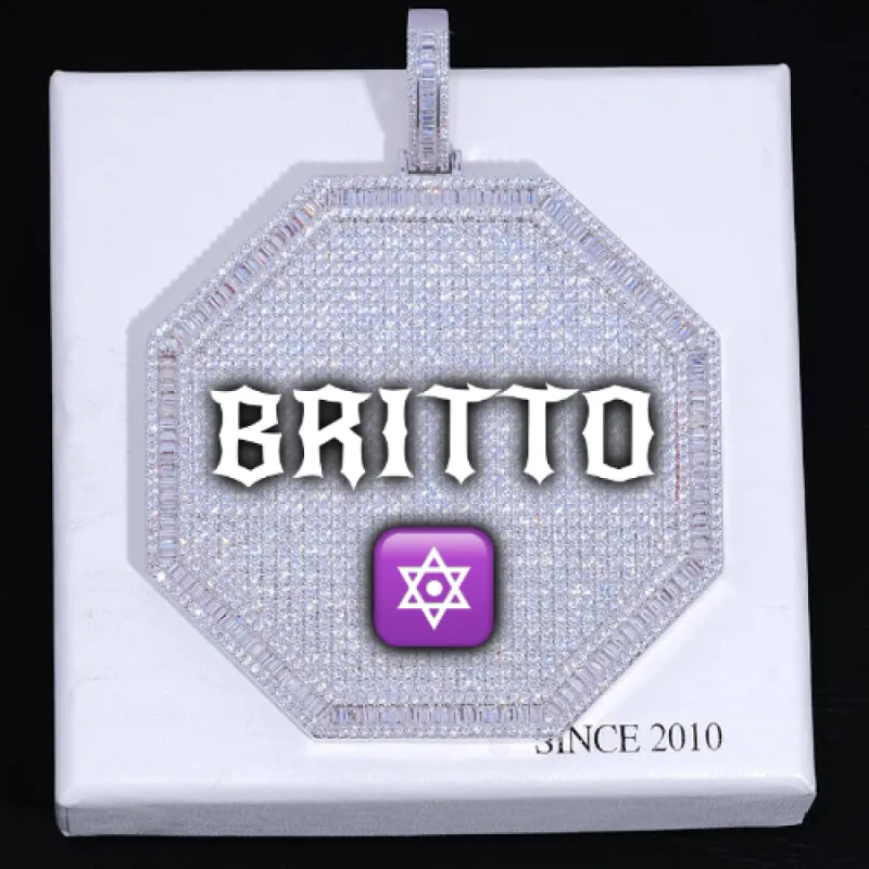 CUSTOM LETTER NECKLACE 3D BIG OCTAGON sold by The GUU Shop