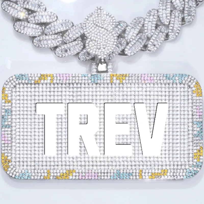 CUSTOM LETTER NECKLACE 3D COLORFUL SQUARE sold by The GUU Shop