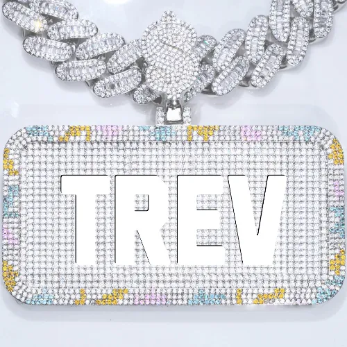 CUSTOM LETTER NECKLACE 3D COLORFUL SQUARE sold by The GUU Shop