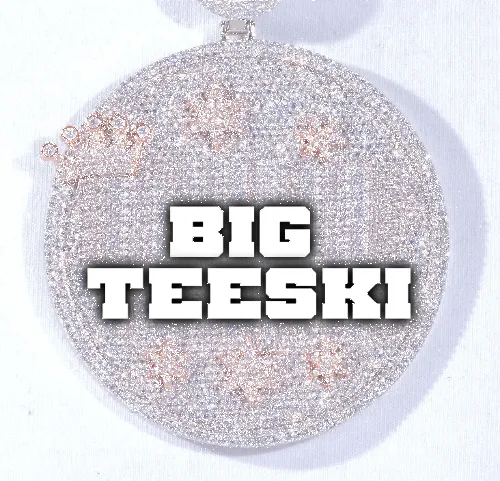 CUSTOM LETTER NECKLACE 3D BIG CROWN DISC sold by The GUU Shop