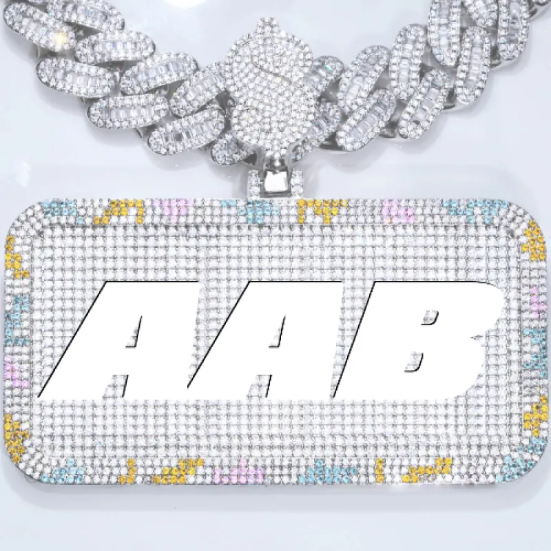 CUSTOM LETTER NECKLACE 3D COLORFUL SQUARE sold by The GUU Shop